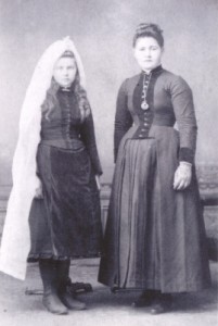 Catherine Honora McCarthy on her Confirmation day, with sister Ellen McCarthy