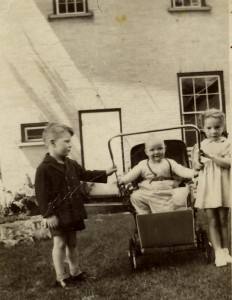 Catherine Frances McGlade (far right) with neighbourhood children, Perth, Lanark Co., Ontario