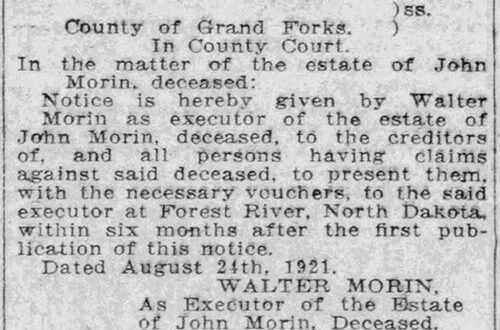 Death and Funeral of John Moran